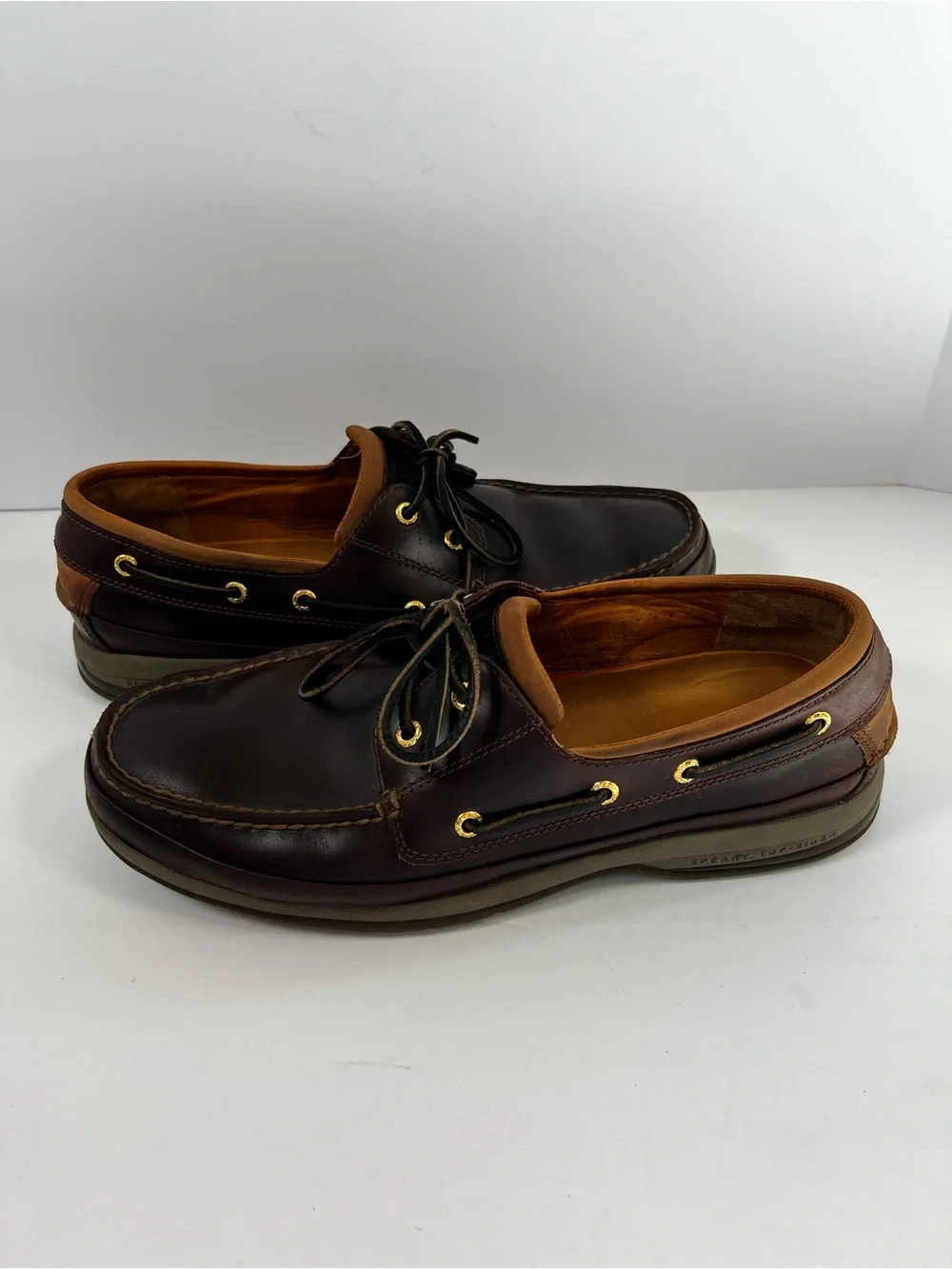 Sperry Gold Cup ASV Boat Shoes Mens 11.5 M Amaretto Leather Deerskin Lining